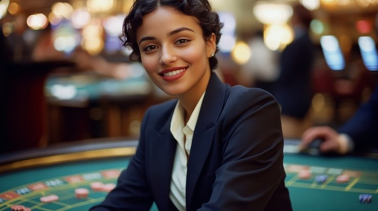 Interface bermain Free Bet Blackjack dengan dealer langsung dan opsi free bet di ayu togel